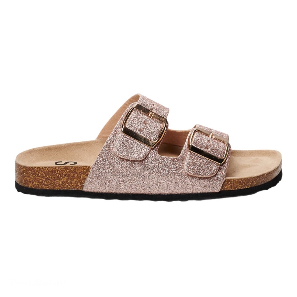 SO Size 11 Solange Rose Gold Glittery Sandals